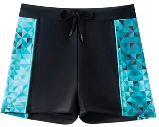 BeLikeFish badbyxor för pojkar 5-14 år – snabbtorkande badshorts för barn med foder och dragsko