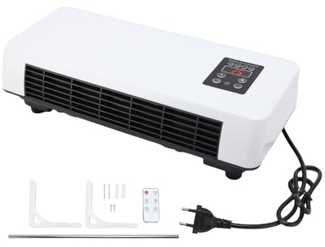 BRRNOO Mini Condizionatore D'Aria Montato a Parete, Basso Rumore 2 in 1 Riscaldatore a Parete Piccolo con Telecomando per Camera Letto, (Spina europea 220V)