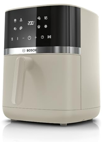 Bosch - Freidora de aire Serie 4, Air Fryer XXL, 6,1 L, 7 programas, dos placas de calor, descongela, mantiene el calor, beige mate, MAF462C0