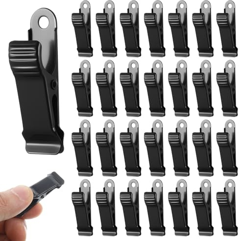 cobee 30 mini abrazaderas de metal, abrazaderas de resorte de 1.6 x 0.5 pulgadas, clips de resorte resistentes, mini clips para colgar cables, fotos, decoración de Navidad (negro)