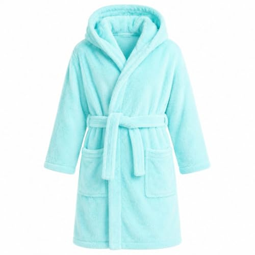 LEONARDO HOME Accappatoio Bambino 100% Cotone 450 GSM con Cappuccio – Spugna Morbida e Super Assorbente – Accappatoio Bimbo e Bambina per Bagno, Mare e Piscina – Taglie 2-16 Anni, Colori Pastell