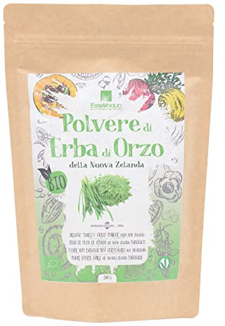 Erbavoglio Erba di Orzo Della Nuova Zelanda Bio - 200 g - Alimento biologico - Ricca di nutrienti, ottima per detox, supporto digestivo e aumento dell'energia.