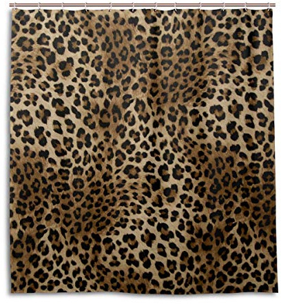 CPYang Duschvorhänge Tier Leopard Druck Wasserdicht Schimmelresistent Badvorhang Badezimmer Home Decor 168 x 182 cm mit 12 Haken