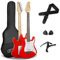 3rd Avenue XF 3/4 Size Kids Junior Chitarra Elettrica Starter Pack Per Principianti Con Borsa, Tracolla, Plettri E Capotasto - Rosso