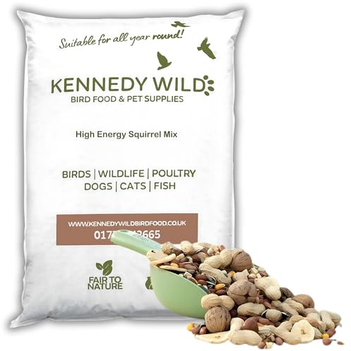 Kennedy Wild High Energy Squirrel Food Mix (13kg) Premium Mix of Peanuts, Hazelnuts, Walnuts, Almonds, Banana Chips & Apple. Specially Formulated for Squirrels.