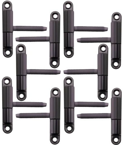SOTECH 10 delar Dörrgångjärn Borrgångjärn 15 x 83 mm med stift M8 x 47 mm Skruvgångjärn Gångjärn för innerdörrar för skruvning/borrning (svart stål)