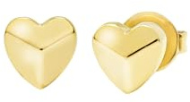 Breil, Collezione Candy, Orecchini Donna in Acciaio a Forma di Cuore Sfaccettato, Design Romantico e Finish Lucido, Chiusura a Farfallina, Idea Regalo Donne