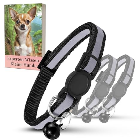 reflektierendes Halsband speziell für kleine Hunde, verstellbare Größe von 12 bis 34 cm Halsumfang für Chihuahua, Malteser, Papillon, Zwergdackel, Havaneser und andere Minihunde