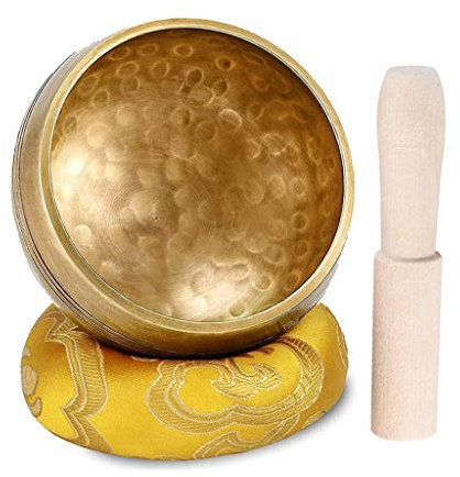 GYBBHia Hans Buddha skål handgjord mässing yoga skål sjungande meditation sångskål nepal sångskål