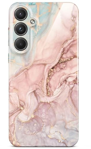 ONEFLOW Bliss Cover für Samsung Galaxy S20 FE/FE 5G Hülle in Marmor Optik, Designer Case Handy Schutzhülle mit Kameraschutz, Muster Hardcase Glitzer Handyhülle marmoriert, Rosa Grau