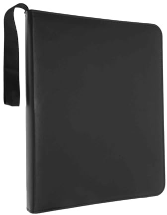 CAPASTEC Raccoglitore Di Carta, 4 Tasche, 50 Pagine Nere, Capienza 400, Album Con Cerniera, Raccoglitore Doppia Faccia, Nero