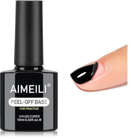 AIMEILI Peelable Base Coat, Nail Gel Polish UV/LED 10ML Clear Peel off Gel Base, Easy Removal Gel Base Coat for Nail Art Beginners, Easy to Apply, No Chips, Durable & Safe