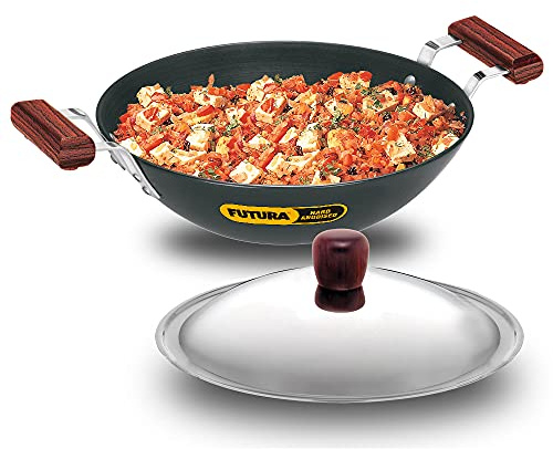 Hawkins Futura Hard Anodised Deep-Fry Pan 3.75 L, 30 cm, 4.06 mm with SS Lid and Induction Compatible Base (Black)