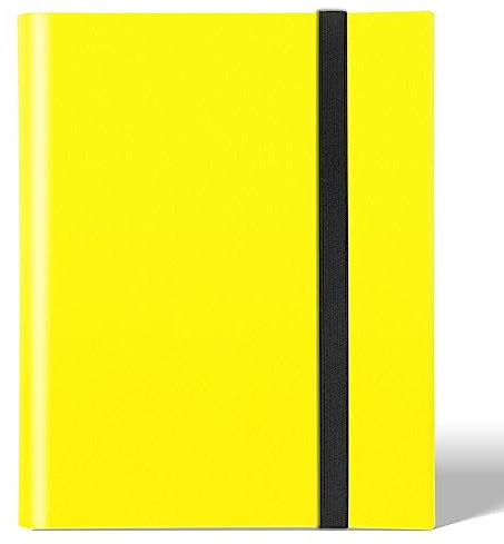 Raccoglitore Carte Maniche 432 Tasche,Album trasparente impermeabile per carte da gioco, regalo per collezionisti di carte (Giallo)