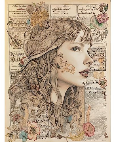 Artery8 Upcycled Music Book Page Singer Portrait Illustration Unframed Wall Art Print Poster Home Decor Premium
