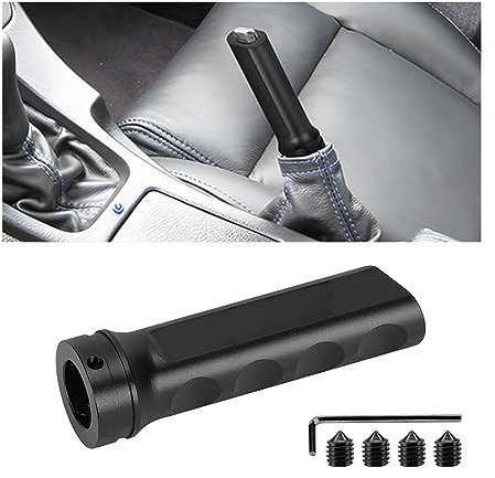 JNNJ Funda de Freno de Mano de Aluminio de Coche, Protector Funda para Freno de Mano de Automóvil, Cubierta de Agarre de Freno de Mano Universal Accesorios para Vehículos SUV Camiones(Negro)