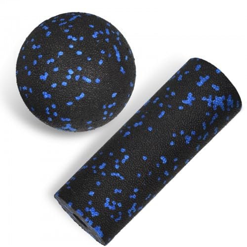 Rullo e Palla in Schiuma da Massaggio, Set di Palline per Massaggio Muscolare in EPP, Rullo Fasciale in Schiuma Leggera per fitness allenamento fasciale di muscoli, tessuto connettivo e metabolismo