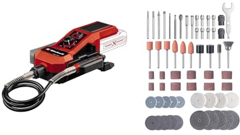 Einhell sladdlöst slip-/graveringsverktyg TE-MT 18/34 Li Solo Power X-Change (inkl. tillbehörsset, utan batteri) & kwb by Einhell 61 st. Gravyrset som tillbehör för slip- och gravyrverktyg