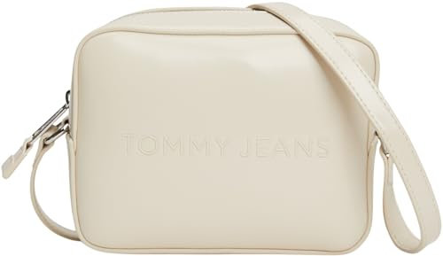 Tommy Jeans Damen Crossbody Bag Tasche Camera Bag Klein, Elfenbein (Newsprint), Einheitsgröße