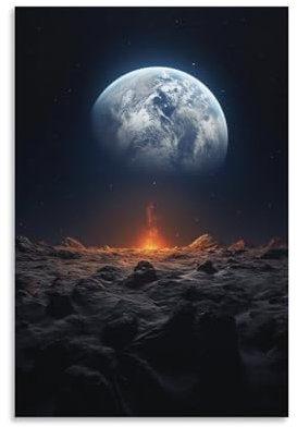 AYAROS Erde Landschaft Malerei Poster Universum Planet Weltraum Leinwand Wandkunst Drucke Malerei für Haus Zimmer