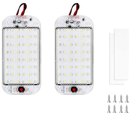 Xinlie LED Auto Innenraumbeleuchtung 12V LED KFZ Innenraumbeleuchtung mit Schalter Weißlicht KFZ Beleuchtung Leiste Super Hell 800lm für Auto Wohnmobile Lkw van Universal Beleuchtung (2 Stück)