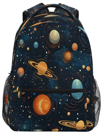 Mnsruu Nice Solat System Planet Galaxy Rucksack Tagesrucksack Schultasche Reise Schultertasche für Studenten Jungen Mädchen, mehrfarbig, L