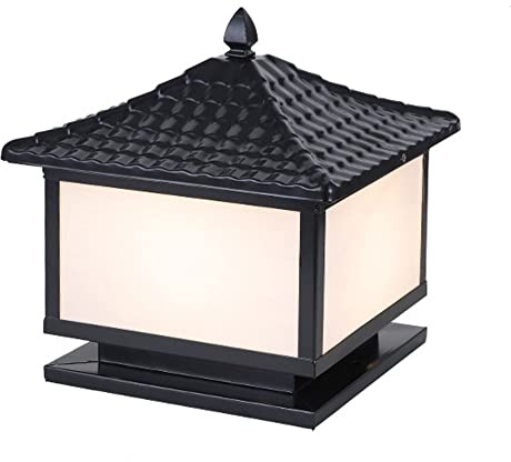 CWVYKNP Antique Bronze Pillar Lamp Post Light European Vintage Exterior Pillar Lantern Outdoor Lighting,E27 Socket, IP44, without Bulbs Waterproof Anti-Rust Column Pedestal Light