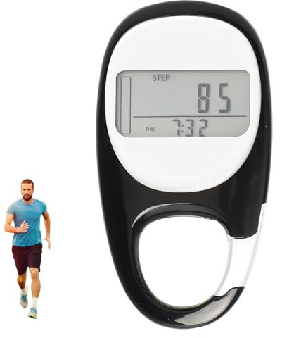 MIUUIPI Schrittzähler, 3D Schrittzähler mit Clip, Tragbar Digitaler Schrittzähler Ohne App und Handy, Genauige Aufzeichnung, Ideal für Laufen, Wandern