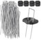Weed Membrane Pegs, 50 Pack Metal 6/150mm Weed Pegs+50 Pack Buffer Washer Heavy Duty Ground Pegs Fabric Garden Pegs Staples Artificial Grass Pins for Membrane