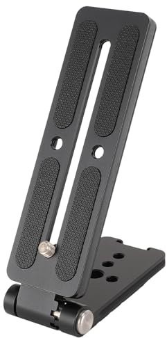 HUSHUI Piastra a sgancio rapido a forma di L, professionale con angolo regolabile in lega di alluminio, staffa a L per fotocamere DSLR