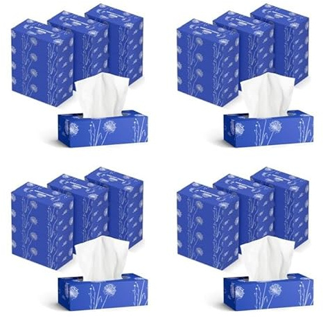 by Amazon 3-lagige Kosmetiktücher, 1080 Stück, 48 Packungen mit 90 (Weiß, Zellstoff, Gesichtstuch, Multipack-Box)