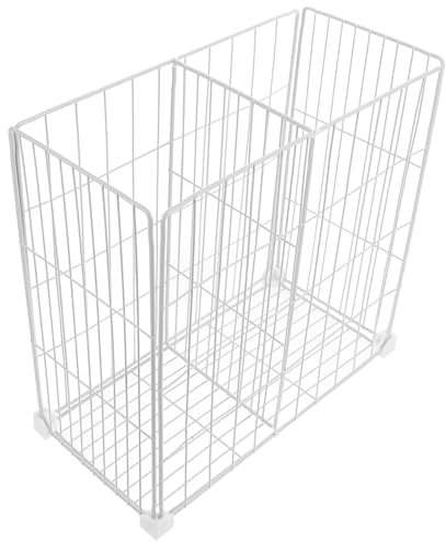 Zerodeko Organizer per Congelatore a Pozzetto e Frigorifero Cestello Sospeso, Divisori per Ripiani, Struttura a Griglia Bianca 37x19x37 Cm per Cucina e Dispensa, Senza Attrezzi, Multifunzionale
