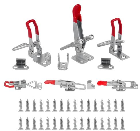 6 Pcs Cierre de Palanca de Tensión Regulables,Abrazadera de Palanca Remolque,Cerradura Abrazaderas de Palancas,Abrazadera de Pestillo de Palancas de Metal para Caja Cofres Puertas Gabinete(100 kg)