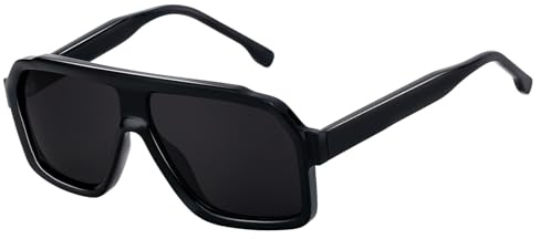 SHEEN KELLY TR90 Lunettes de soleil Carrées rétro pour hommes et femmes, style vintage, classiques, épaisses, années 80 UV400