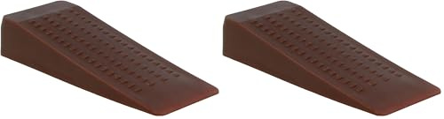 Amig - Tope de puerta de cuña - Color Marrón - Retenedor de Puertas de Plástico - Cuña Plástico Resistente con Marcas Antideslizantes - Protege Paredes y Muebles - Apto para Todo Tipo de Suelos