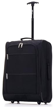 ATX Luggage 55x40x20 Backpack Suitcase 2-in-1 Ryanair Approved Cabin Luggage | Travel Bag & Wheeled Carry-On | Lightweight | 1.76kg, 44L | Black