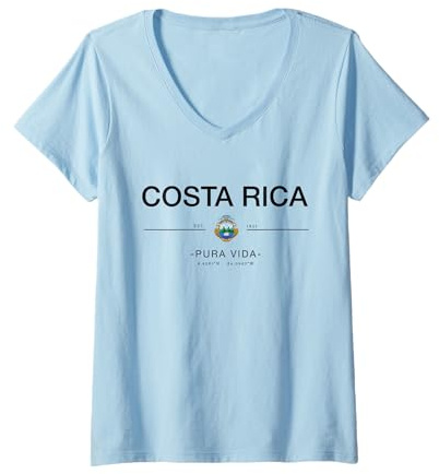 Donna Costa Rica Vacanza in Costa Rica Amico Regalo Costa Rica Maglietta con Collo a V
