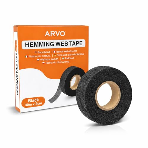 ARVO Iron On Hemming Tape –30m x 2cm No Sew Hem tape for Trousers, Curtains