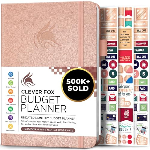 Clever Fox Budget Planner - Expense Tracker Notebook. Monthly Budgeting Organizer, Finance Logbook & Accounts Book, Bill Tracker, A5 (Rose Gold)