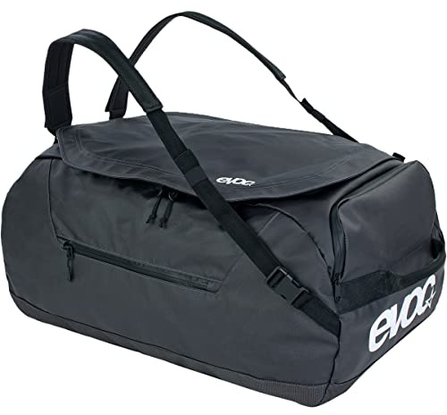 EVOC DUFFLE BAG 40 wasserfeste Travel Bag (abnehmbarer Tragegurt, separate Außentasche, universell einsetzbar, BRACE LINK System, PVC-frei, wasserfeste Ausrüstungstasche S), Carbon grey - Black