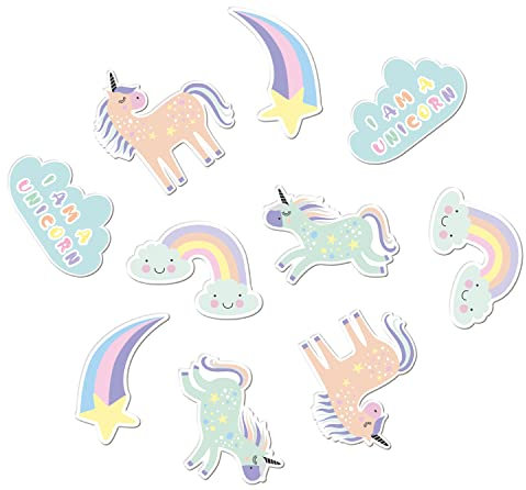 Folat 68321 Confettis de table XL Unicorns & Rainbows-45 pièces, Multicolore