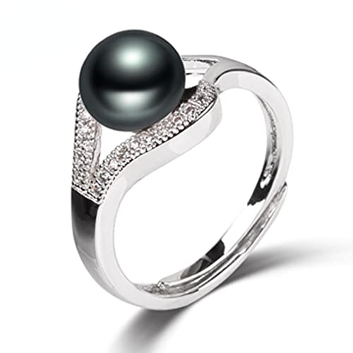PAIHUIART Bagues Bague Bijoux Femme Bagues Fiançailles 3 Couleurs en Option Naturel Perle De Culture d'eau Douce Bagues pour Femmes Cadeaux De Fête Mode Jewerly Feige