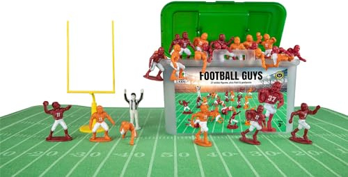 Kaskey Kids Football Guys, Maroon vs. Orange, 30 Pieces in Each Set, Includes 2 Teams, Accessories, and Travel Storage Case, Nostalgic Sports Action Figures for Imaginative Play, Ages 3 and Up