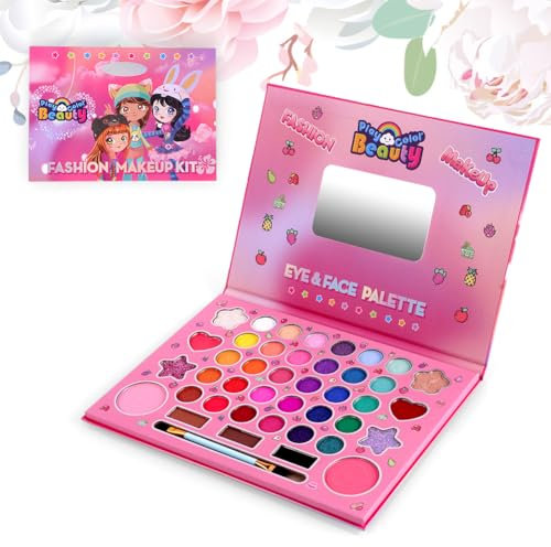 Aomig Kinderschminke, 41 Farben Kinderschminke Set Schminkkoffer Make Up, Waschbares Sicheres Ungiftiges Schminkset Spielzeug Mädchen, Geeignet Weihnachten, Geburtstag, Karnevalsgeschenke Kinder Girl