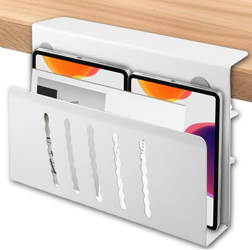 Leikurvo Schreibtisch Seitenaufbewahrung, Laptop Wandhalterung Schubladen Organizer Seitenständer Desk Side Storage Laptop Stand PC Halterung Seite Schreibtisch Organizer Ohne Bohrerfür Büro Home