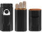 Linkidea Vegan Leather Travel Humidor Case, Cedar Wood Lining Portable Cigar Humidor Box Can Hold 3 Cigars, Cigar Accessories with Stainless Steel Cutter (Black)