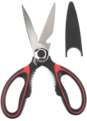 Ipetboom Tijeras Inoxidable Multiusos Corta Alimentos Cartón Bolsa Mango Antideslizante Para Cocinas y Manualidades