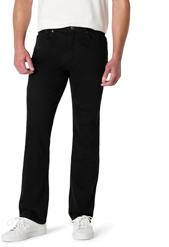 Amazon Essentials Men's Low Stretch Straight-Fit Jeans, Black, 28W x 32L