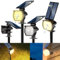 Solarlampen für Außen Garten mit Bewegungsmelder, 4 Stück IP65 Wasserdicht Solarstrahler für Aussen mit 2-in-1 Auto-Ein/Aus, 3 Modi 3000K Warmweiß Verstellbare Panel Solarleuchten für Weg Gehweg Wand