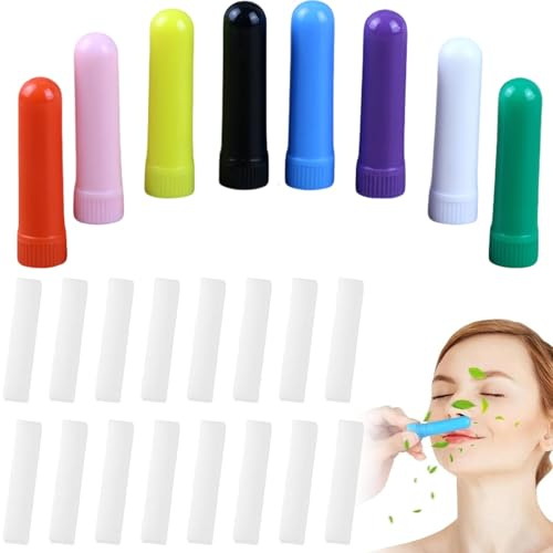 8 lápices olfativos para aceites esenciales, buena higroscopicidad, inhalador nasal con 16 mechas recargables (8 colores)